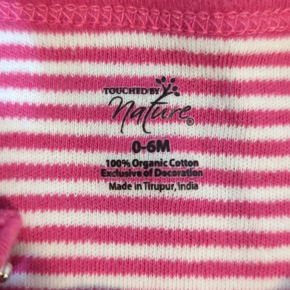 Touched by Nature Sleep Sack 0-6 months 100% Organic Cotton Pink White Striped